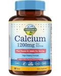 Terranics Calcium 1200 mg with Vitamin D3, High Absorption Calcium Supplement for Women and Men, Supports Bone, Teeth & Immune Health, Easy-to-Swallow Coated Tablets, 90 Count
