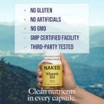 Naked Vitamin D3 5000 IU – High Potency Vitamin D Supplement for Immune Support, Bone Strength, Muscle Function – 200 Vitamin D Softgels
