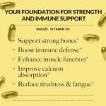 Naked Vitamin D3 5000 IU – High Potency Vitamin D Supplement for Immune Support, Bone Strength, Muscle Function – 200 Vitamin D Softgels