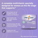 One A Day Women's Menopause Multivitamin with Vitamin A, Vitamin C, Vitamin D, Vitamin E and Zinc for Immune Health Support, Bone health, 50 Count