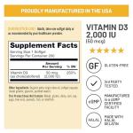 NatureWise Vitamin D3 2000iu (50 mcg) 200-Day Supply for Immune Support, Healthy Muscle Function, and Bone Health - Non-GMO, Gluten Free in Organic Extra Virgin Olive Oil, (Mini Softgel), 200 Count