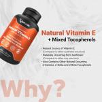 Naturalis Sunflower Vitamin E 268mg (400 IU) with Mixed Tocopherols | Essential Skin Vitamin & Immune Support | Non-GMO, Soy & Gluten Free | 120 Softgels