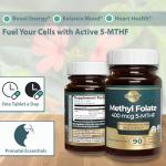 Vitamines Vitales Methyl B12 + Folate – 90 Vegan Capsules | Active B12 & Methyl folate for Energy