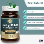 Vitamines Vitales Methyl B12 + Folate – 90 Vegan Capsules | Active B12 & Methyl folate for Energy