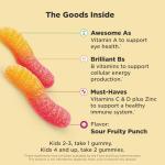 OLLY Kids Multivitamin Gummy Worms, Overall Health and Immune Support, Vitamins and Minerals A, C, D, E, Bs and Zinc, Chewable Supplement, Sour Fruit Punch, 45 Day Supply - 70 Count