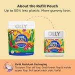 OLLY Kids Multivitamin Gummy Worms, Overall Health and Immune Support, Vitamins and Minerals A, C, D, E, Bs and Zinc, Chewable Supplement, Sour Fruit Punch, 45 Day Supply - 70 Count