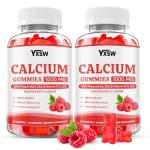 Calcium Gummies 1000mg with Vitamin D3 K2 & B12 Complex, High Absorption Potassium, Calcium Magnesium Zinc Supplement for Bone, Muscle, Mood and Immunity Support, Raspberry Flavor, 120 Count ﻿