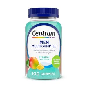 Centrum Men's Multivitamin Gummies, Immune, Energy, Healthy Appearance Support, 100 Count, 50 Day Supply