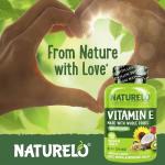 NATURELO Vitamin E Capsules 180 mg - 90 Vegan Capsules | Supports Skin, Hair, and Nails | Immune and Eye Health | Natural Mixed Tocopherols & Whole Foods | Non-GMO, Dry Vitamin E
