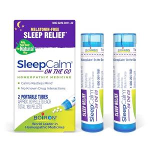 Boiron SleepCalm On The Go Sleep Aid for Deep, Relaxing, Restful Nighttime Sleep - Melatonin-Free and Non Habit-Forming - 80 Count (Pack of 2)
