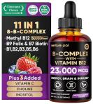 Venture Pal Vitamin B Complex Liquid Drops, B12 Methylcobalamin | B9 Folic | B1,B2,B3,B5,B6,B7 - Vitamin C, Choline, Inositol, Immune & Energy Metabolism, Brain & Heart Support