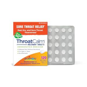 Boiron ThroatCalm Tablets for Relief of Sore Throat, Scratchy, Red or Dry Throat, and Hoarseness - 120 Count