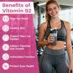 GGMMUU Vitamin B2 Gummies Riboflavin 400mg Supplement with Magnesium for Kids & Adults B2 Gummies for Migra*ne Relief, Nervous System Support & Skin Health, Sugar-Free, Raspberry Flavor, 60 Count