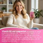 GGMMUU Vitamin B2 Gummies Riboflavin 400mg Supplement with Magnesium for Kids & Adults B2 Gummies for Migra*ne Relief, Nervous System Support & Skin Health, Sugar-Free, Raspberry Flavor, 60 Count