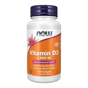 NOW Foods Vitamin D-3 1000 IU Softgels 360 Count