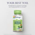 SOLARAY Korean Ginseng 550 mg - Ginseng Root - Stress, Physical Endurance and Energy Supplements - Non-GMO, Vegan, Lab Verified - 100 Servings, 100 VegCaps