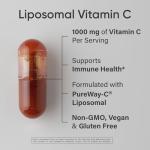 Sports Research® High Potency Liposomal Vitamin C Supplement 1000 mg – Certified Vegan, Non-GMO, Gluten Free | Antioxidant & Immune Support | Ascorbic Acid Vitamin C | 180 Liquid Veggie Capsules