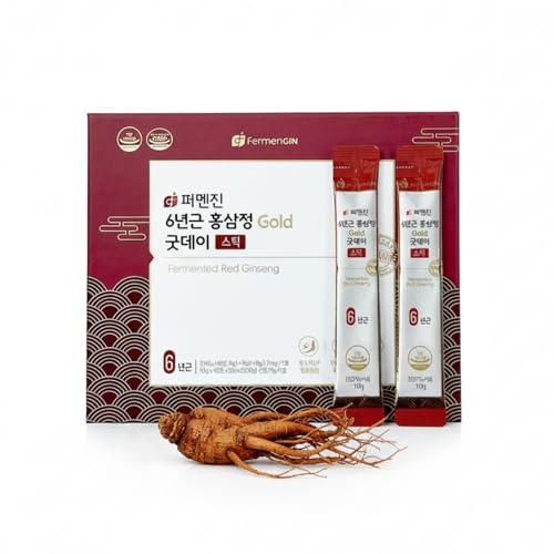 Korean Food Fermented Red Ginseng Stick Drink, 30 Count (0.35 oz / 10 g Each) – Individually Wrapped Daily Ginseng Extract
