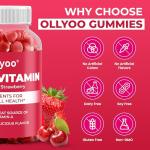 Ollyoo Multivitamin Gummies for Adults | Cherry & Strawberry Flavor | Great Source of Vitamin A & Essential Nutrients | Supports Overall Health | 60 Count