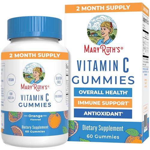 MaryRuth Organics Vegan Vitamin C Gummies | 2 Month Supply | Immune Support Supplement for Adults & Kids | Chewable Vitamin C Gummy Vitamins | Non-GMO | Pectin Based | 60 Count