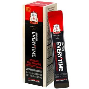 JUNG KWAN JANG Korean Red Ginseng Extract Everytime 3000mg | Sugar Free Energy Supplement, Ginseng Tea, Ginseng Supplement, Korean Food | Energy Boost, Stamina | 10 Count