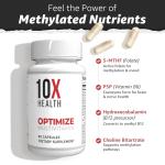 10X Health Optimize Methylated Multivitamin for Men & Women - 34 in 1 Formula with 800 mcg of Vitamin B12, Vitamin E, 5-MTHF, B Complex, NAC, Magnesium & Zinc Multivitamins - 90 Capsules