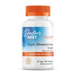 Doctor's Best Iron 27mg, 120 Tablets