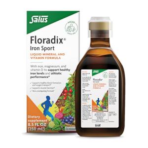 Floradix Iron Sport Liquid Mineral & Vitamin Formula - Daily Nutrition & Energy Support* - Sports Nutrition with Iron, B Vitamins & More - Vegan & Non-GMO - 8.5 fl oz