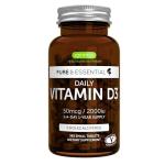 Igennus Daily Vitamin D3 2000iu, 50 mcg, Clean Label, 365 Small Tablets, 1-Year Supply, Vegetarian Cholecalciferol Vitamin D Supplement