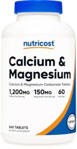 Nutricost Calcium & Magnesium Carbonate 240 Tablets, 1200mg of Ca & 150mg of Mg per Serving, 60 Servings- Gluten Free, Non-GMO