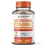 Wholesome Wellness Liposomal Vitamin C Capsules (200 Pills 1500mg Buffered) High Absorption, Immune System & Collagen Booster, High Dose Fat Soluble Immunity Support Ascorbic Acid, Natural Vegan