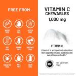NatureWise Extra Strength Vitamin C Chewable 1000mg for Adults - Natural Orange Flavor - Immune System & Antioxidant Support - Non-GMO, Vegan & Sugar Free - 90 Chewable Tablets[45-Day Supply]