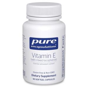 Pure Encapsulations Vitamin E (with Mixed Tocopherols) - Antioxidant Protection & Cellular Function - Contains Mixed Tocopherols - Non-GMO - 90 Softgel Capsules