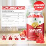 VCCHUYH Calcium Citrate Gummies 1200mg, Chewable Calcium Supplements for Women & Men, Sugar Free Calcium Gummies for Bone, Muscle & Immune Support, Strawberry Flavor 120 Count