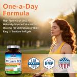 Innate Vitality Vitamin D3 5000 IU (125 mcg), High Potency Vitamin D, Non-GMO, No Soy or Gluten, in Olive Oil, Mini Softgels, 90 Count