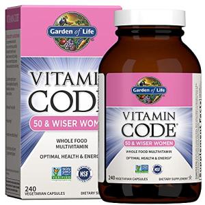 Garden of Life Vitamin Code Multivitamin for Women 50 & Over, B Vitamins, A, C, D3, E & K, CoQ10, Probiotics & Enzymes, for Women 50 Plus, 240 Capsules