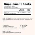 EZ Melts Dissolvable Vitamin D3 5,000 IU - Vegan Vitamin D Supplement for Bone & Teeth Support - No Artificial Flavors - Plant-Based & Non-GMO - Green Apple - 90 Dissolvable Tablets (90 Servings)