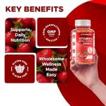 Vitamatic Sugar Free Vitamin A 25000 IU Gummies (Retinyl Palmitate) - Natural Strawberry Flavor - 120 Pectin Based Gummies (2 Bottles)