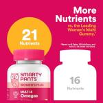 SmartyPants Women's Multivitamin Gummies - Improved Formula: Omega 3 (DHA/EPA), Methylfolate, CoQ10, Vitamin D3, C, Vitamin B12, B6, A, K & Zinc, Inositol, Gluten Free, 90 Count (30 Day Supply)