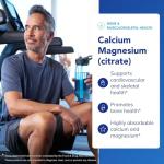 Calcium Magnesium Citrate for Bone Health - 180 Capsules