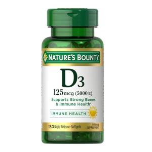 Nature's Bounty Vitamin D3 Softgels - 125mcg & 250mcg