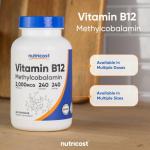 Nutricost Vitamin B12 (Methylcobalamin) 2000mcg, 240 Capsules - Vegetarian Caps, Non-GMO, Gluten Free B12 Supplement