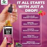 Iron Supplement for Women with Vitamin C,6-in-1 Liquid Supplement w/Vitamin B12,Vitamin B6,High Absorption Liquid Iron Drops for Red Blood Cells & Immune Support,Non-GMO, Gluten Free