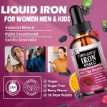 Iron Supplement for Women with Vitamin C,6-in-1 Liquid Supplement w/Vitamin B12,Vitamin B6,High Absorption Liquid Iron Drops for Red Blood Cells & Immune Support,Non-GMO, Gluten Free