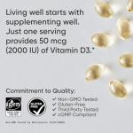 Sports Research Vitamin D3 2000 IU with Coconut MCT Oil - Double Strength Vitamin D Supplement - Non-GMO Verified, Gluten & Soy Free – 50mcg, 360 Liquid Softgels