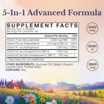 Vitalitown Vitamin ADK, High Potency Essential Vitamins A, D3 5000 IU, K1 & K2 (MK-4 & MK-7), Bone, Heart & Immune Health, Non-GMO, Max Absorption, 120 Softgels