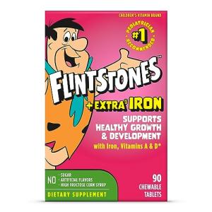 Flintstones Chewable Kids Multivitamin with Vitamin C, D, B12 & Iron for Toddlers, 90 Count