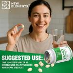 New Elements Vitamin D3 K2 10,000 IU with Magnesium Glycinate 500mg - Bone Health, Immune Support, Energy & Mood - Non-GMO, Gluten-Free, Sugar-Free Softgels for Women & Men (60 softgels)