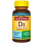 Nature Made Vitamin D3 10000 IU (250 mcg) Maximum Strength, Vitamin D Supplement for Bone and Immune Health Support, 60 Softgels, 60 Day Supply