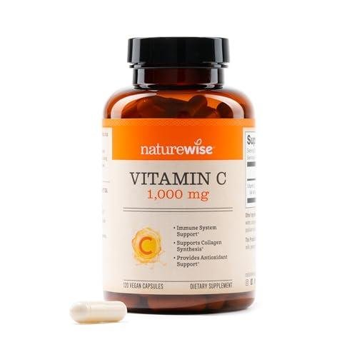 NatureWise Vitamin C 1000mg Capsules - Extra Strength Vegan Vitamin C for Daily Antioxidant & Immune Support - Non-GMO, USA Manufactured - 120 Capsules[120-Day Supply]